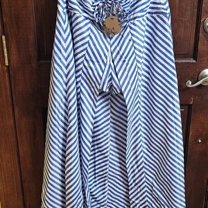 Tea n Cup Blue and White Striped Skirt